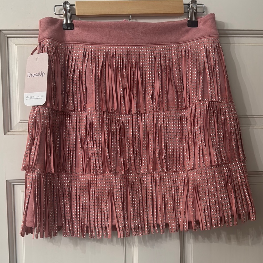 Pink Fringe Skirt